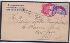 New South Wales / New Zealand 1899 Cover from Sydney to New York bearing New South Wales 1d and 2d (