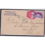 New South Wales / New Zealand 1899 Cover from Sydney to New York bearing New South Wales 1d and 2d (