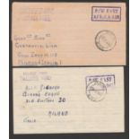 Kenya 1946 Stampless lettersheets to Italy handstamped ""No 1A ITALIAN EVACUEE CAMP / NYERI STATION