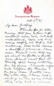 H.M. King George V writing to Sir Bryan Godfrey Faussett October 1927