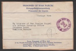 Bermuda 1941 Printed Prisoner of War Parcel label from the YMCA in New York City, addressed to a POW