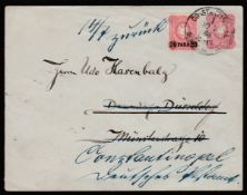 Levant - German P.O. / Germany 1888 Germany 10pf 'Pfennig' postal stationery envelope in combination