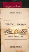 Transvaal - Jameson Raid 1896 Single Sheet Special Edition of 'The Critic' for 6 January 1896, repor