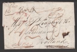 G.B. - Transatlantic 1826 Entire Letter from Boston to Holland, endorsed on the flap "To Care Messrs