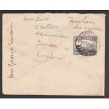 Tristan Da Cunha 1932 Cover (flap mising) from the ""Dent"" correspondence written by Mrs George Swa