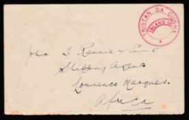 Tristan Da Cunha 1928 Stampless cover to Lourenco Marques with the very scarce type IVa ""TRISTAN DA