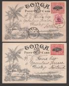 Niue/Tonga 1912 Tonga 1d postal stationery picture postcard depicting blow holes at Houma, written a