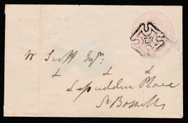 G.B. - Scotland / QV Postal Stationery 1843 (July 11) 1d Pink postal stationery envelope (light file