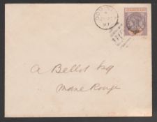 Leeward Islands / Dominica 1897 Cover franked by the 1897 Jubilee 4d, used locally in Dominica, canc