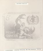 United Nations 1970 Fight Cancer 6c: original pencil drawing on board by the artist L.C. Mitchell, d