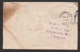 Crash & Wreck - Railways / Japan 1919 (27 Dec) Unsealed cover from Kobe to New York with Japan 1914