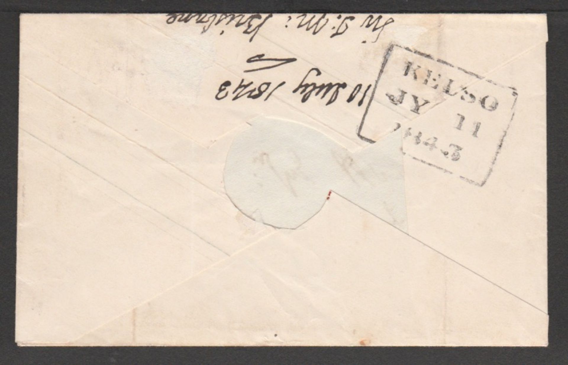 G.B. - Scotland / QV Postal Stationery 1843 (July 11) 1d Pink postal stationery envelope (light file - Image 2 of 2