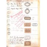 G.B. - Miscellaneous 1867-70 Proof impressions of 29 Inland Revenue and related handstamps, struck o