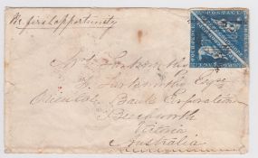 Cape of Good Hope 1860 Cover (part flap missing, faults to right edge) to Beechworth, Victoria, bear