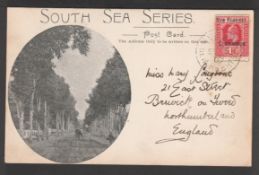 New Hebrides 1909 South Sea Series picture postcard with a view on the address side and a picture of