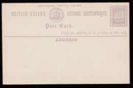 British Guiana 1879 Colour Trial of the 3c Postal Stationery Post Card in mauve. Most attractive.