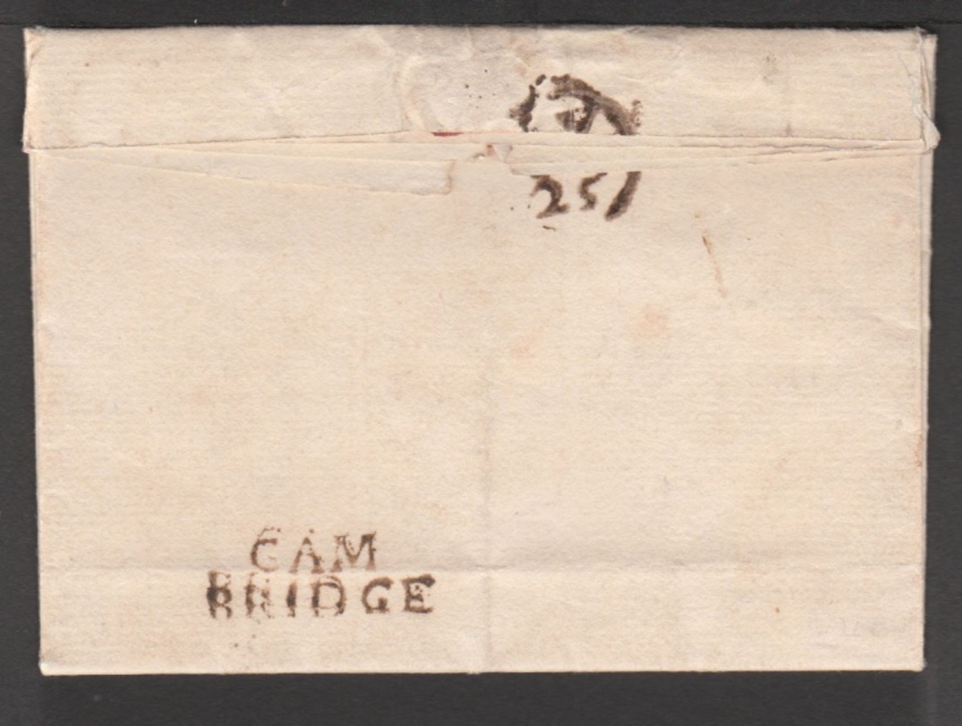 Great Britain - Bishop Marks c.1720 Entire letter from Cambridge to London handstamped ""CAM/BRIDGE" - Image 2 of 4