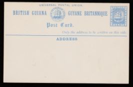 British Guiana 1879 Colour Trial of the 3c Postal Stationery Post Card in blue. Most attractive.