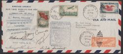 Airmails - Russia / USA / France 1938 Printed "Howard Hughes, New York Worlds Fair 1939" cover addre