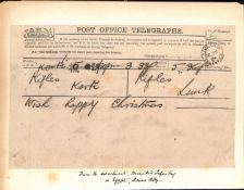 Sudan 1884 Post Office telegraph form sending Christmas greetings from the Rifles detachment serving