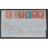 Egypt - British Post Office 1862 Entire letter from Alexandria to Bombay franked at the 1/- rate by