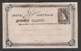 South Australia 1891-96 Competition Essays - 2d Post Card design, beautifully executed in blue on li