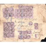 Egypt 1882 (Oc 5) Large registered cover (faults) to London franked at a remarkable 11/- rate by 132