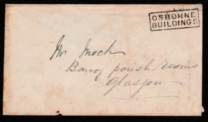 G.B. - Scotland Local Cancels 1858 Stampless cover (minor faults, flap missing) posted unpaid within
