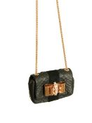 CHRISTIAN LOUBOUTIN Sweet Charity Pyton Black Mini Shoulder Bag