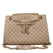 GUCCI Guccissima Emily Large Leather Shoulder Bag