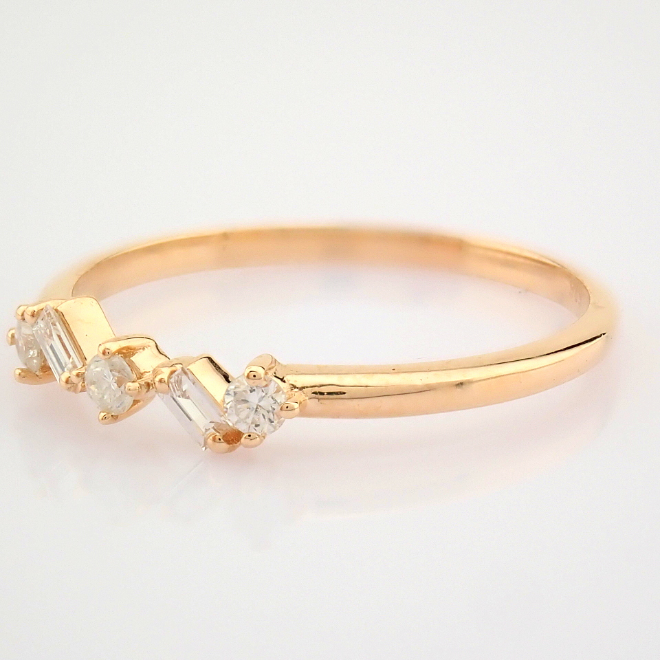 IDL Certificated 14K Rose/Pink Gold Baguette Diamond & Diamond Ring (Total 0.14 ct Stone) - Image 3 of 9