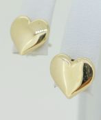 9ct (375) Yellow Gold Heart Stud Earrings