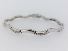 Sterling Silver Bracelet with Cubic Zirconia Stones