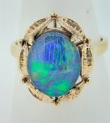9ct (375) Yellow Gold Opal Ring