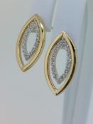 9ct (375) Yellow & White Gold Stone Set Stud Earrings