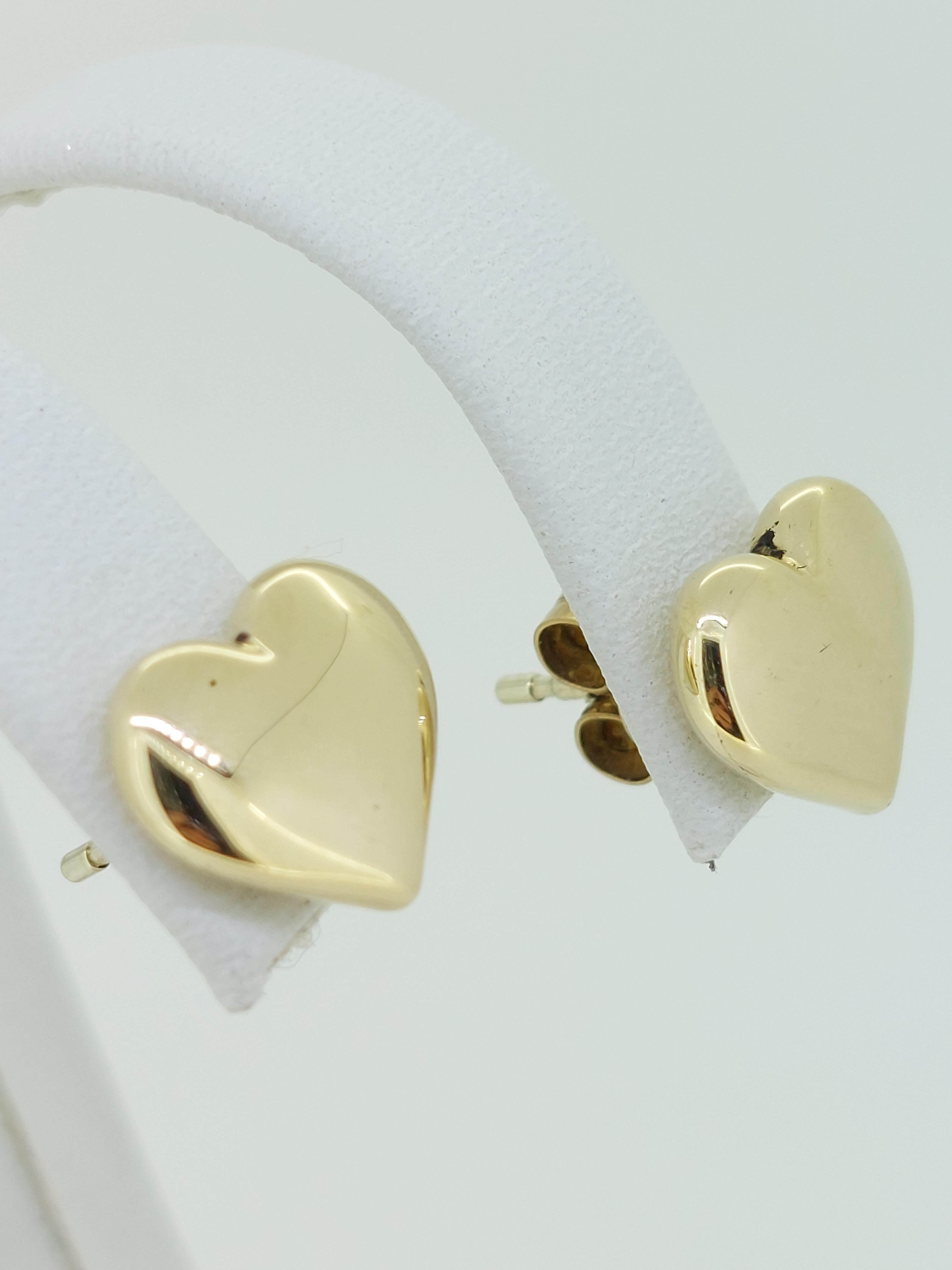 9ct (375) Yellow Gold Heart Stud Earrings - Image 2 of 5