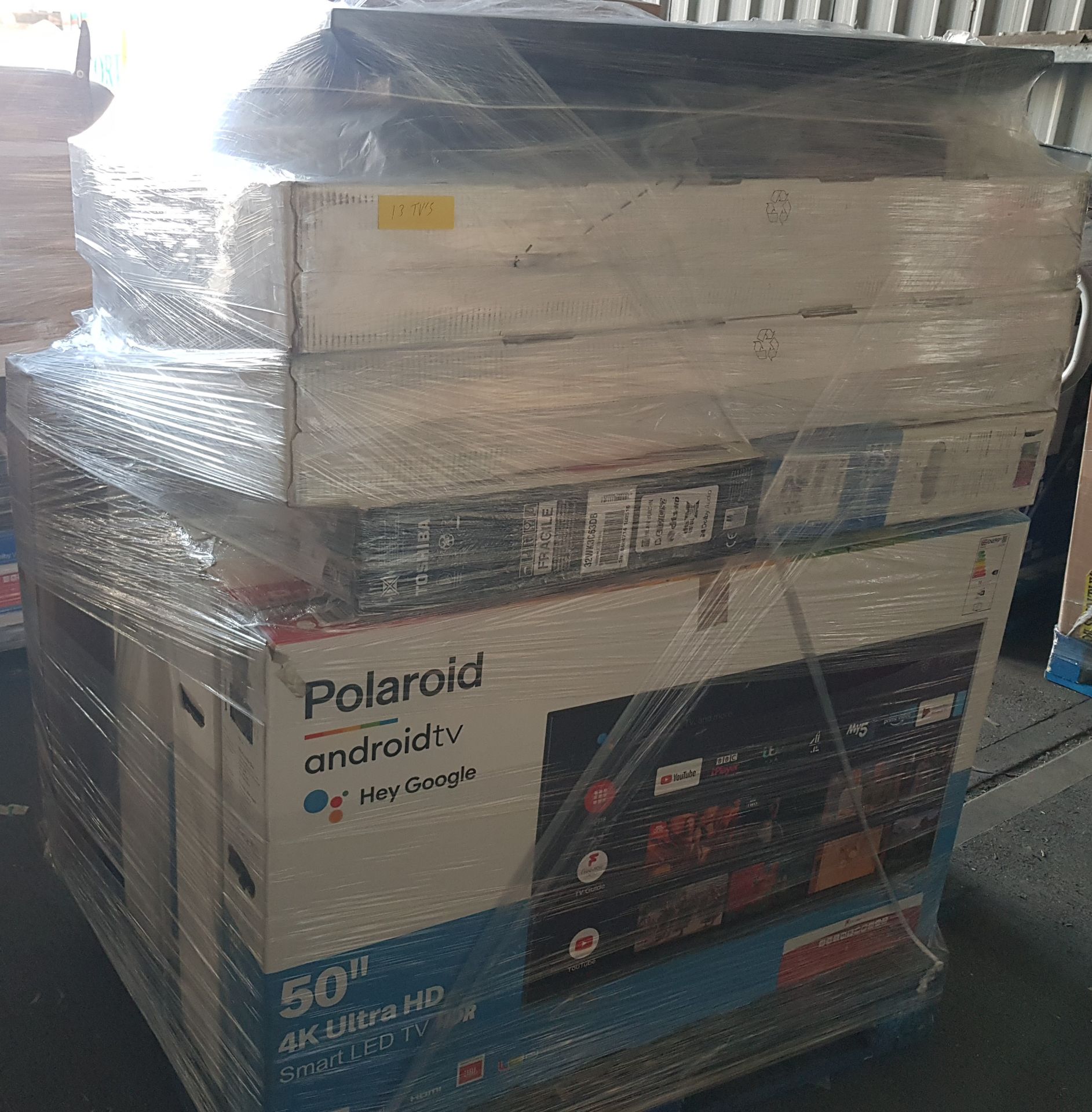 Approximately 13x Mixed, Mainly Smart TVs To Include. 5x Polaroid 50" 4K UHD P50UA2031A. Toshiba 3 - Image 4 of 5