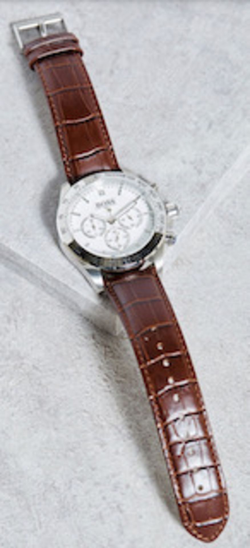 Hugo Boss 1513175 Men's Ikon Brown Leather Strap Chronograph Watch - Image 6 of 6