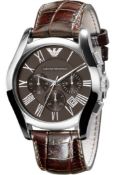 Emporio Armani AR0671 Men's Brown Leather Strap Quartz Chronograph Watch
