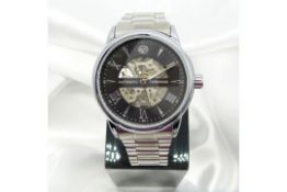 A large face Gentleman's Forsining skeleton automatic wristwatch.