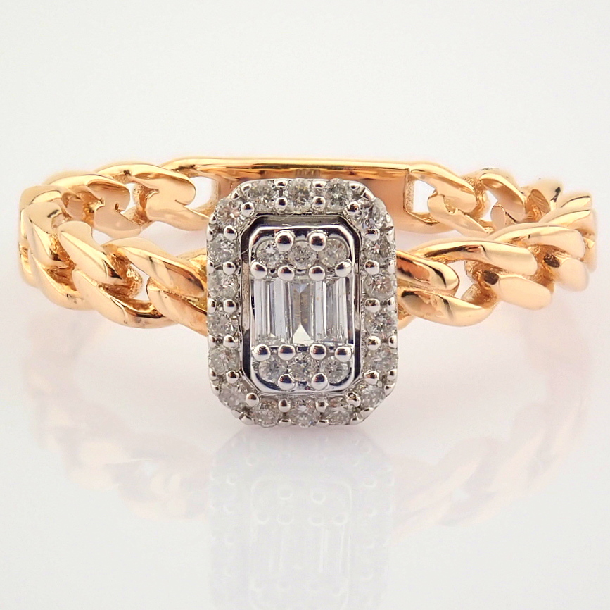 Certificated 14K White and Rose Gold Diamond Ring - Image 5 of 8