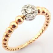 Certificated 14K White and Rose Gold Diamond Ring