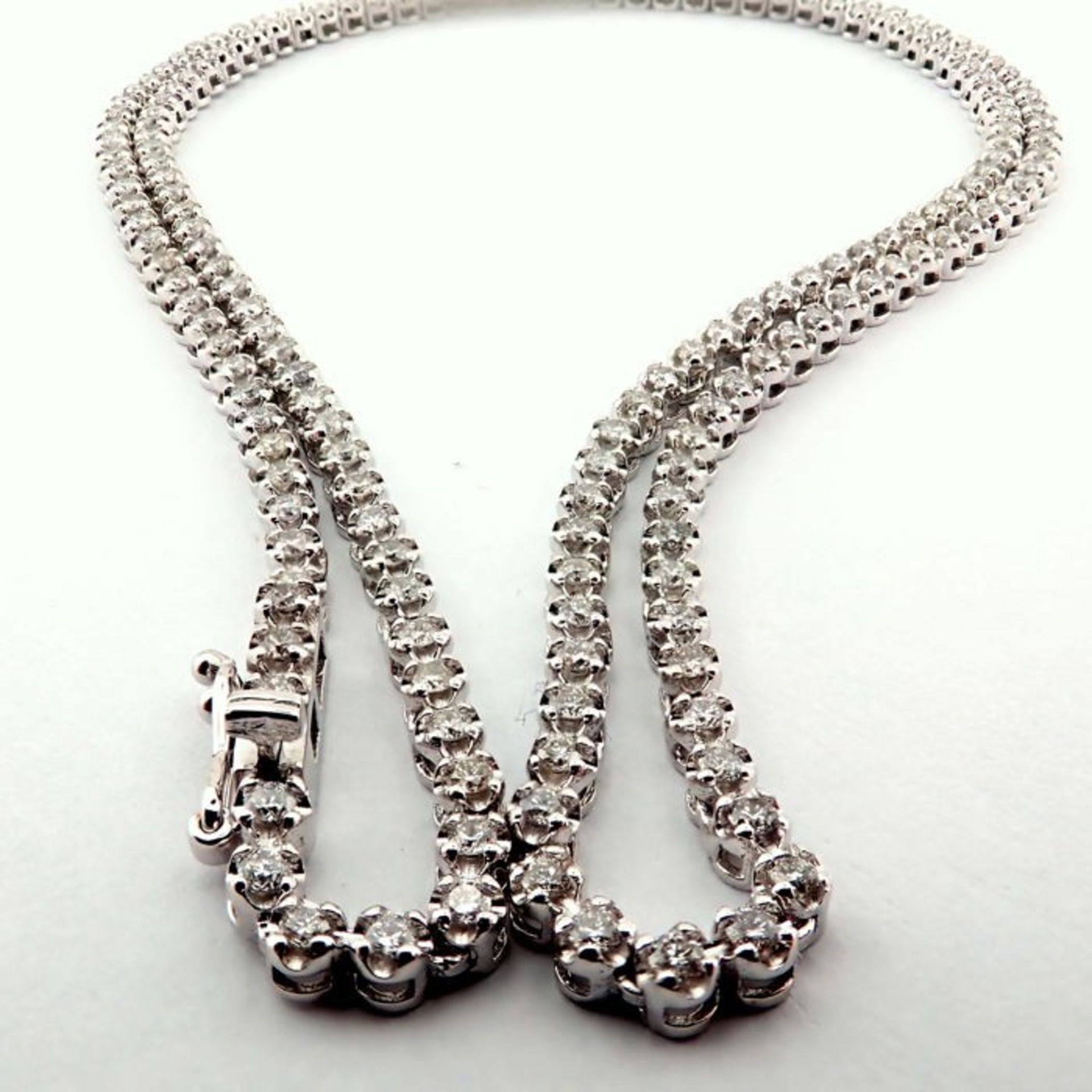 Certificated 14K White Gold Diamond Necklace - Image 4 of 7