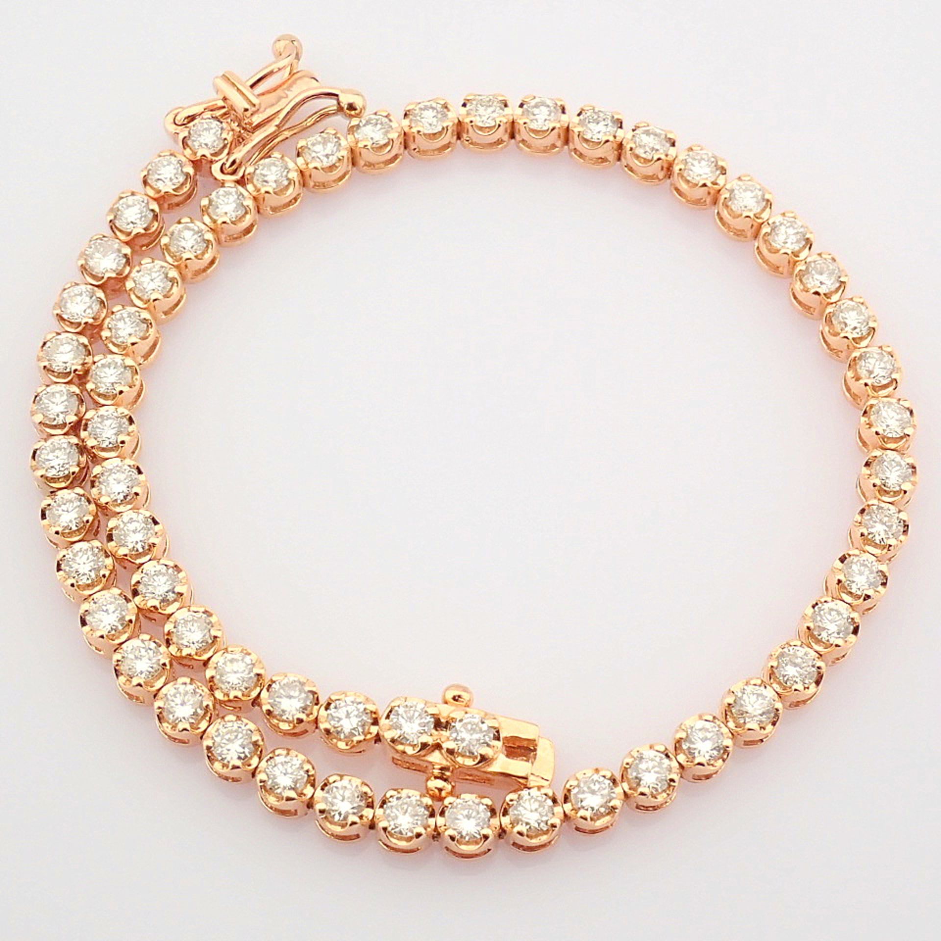 Certificated 14K Rose/Pink Gold Diamond Bracelet - Image 8 of 16