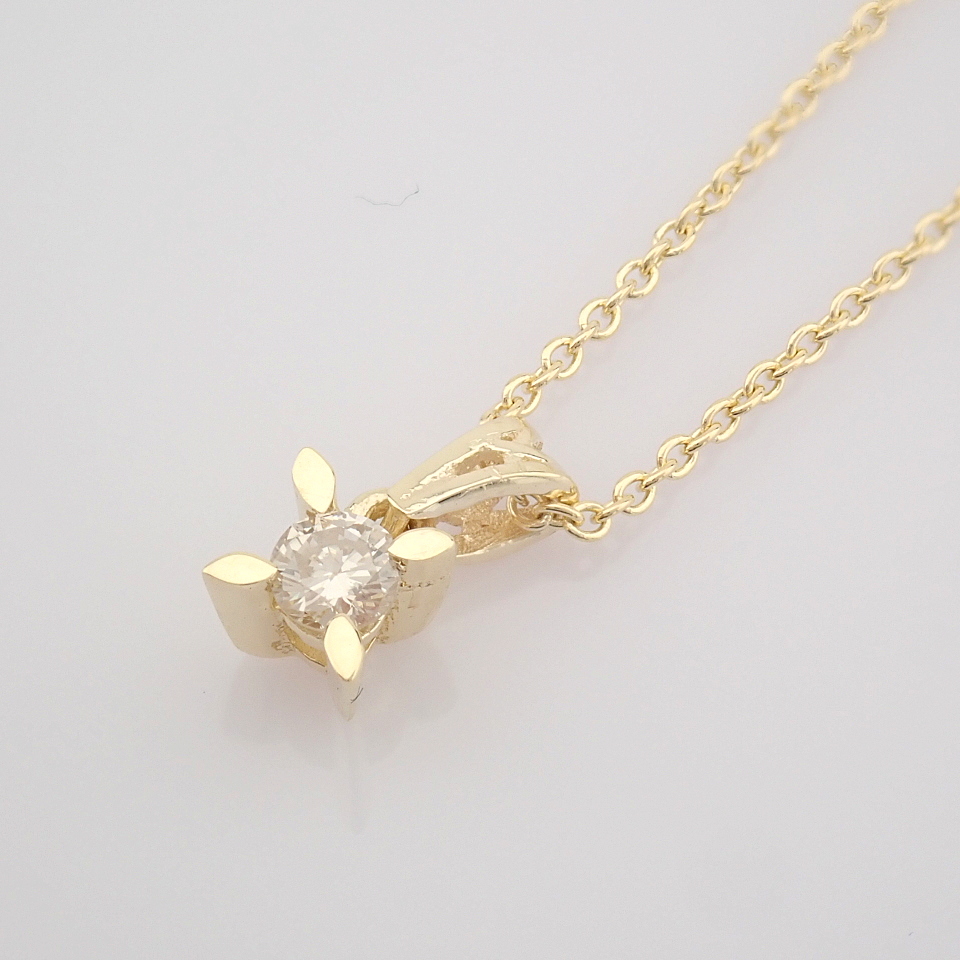 Certificated 14K Yellow Gold Diamond Solitaire Necklace - Image 4 of 8