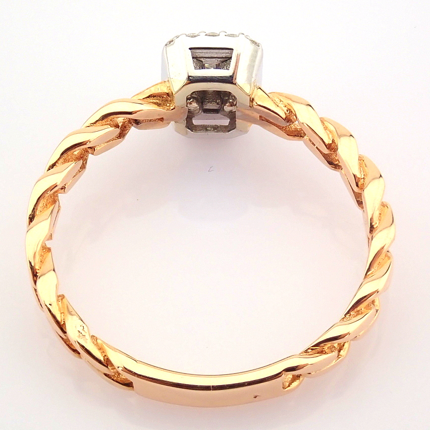 Certificated 14K White and Rose Gold Diamond Ring - Image 8 of 8