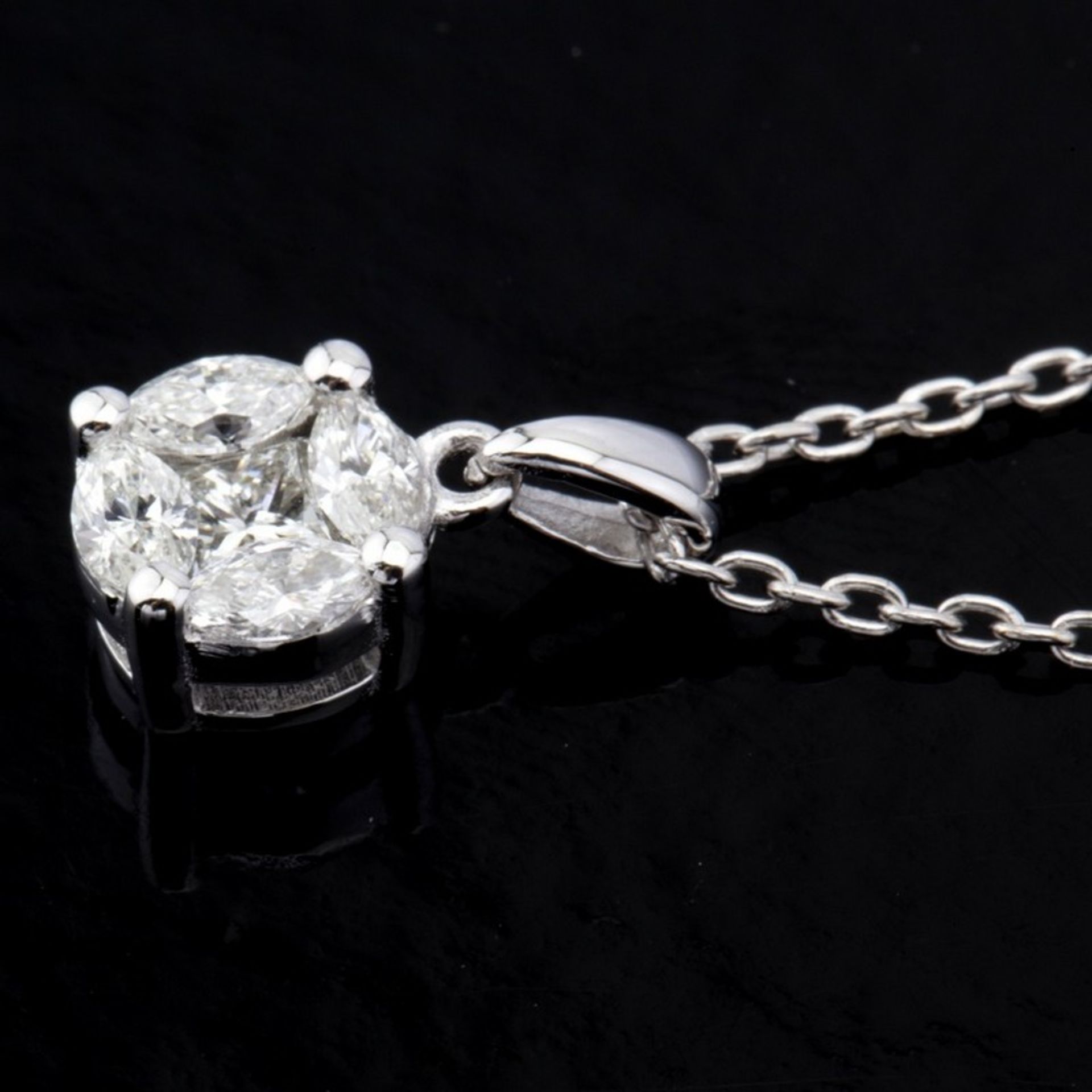 Certificated 14K White Gold Diamond Pendant - Image 3 of 7