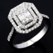 Certificated 14K White Gold Diamond Ring