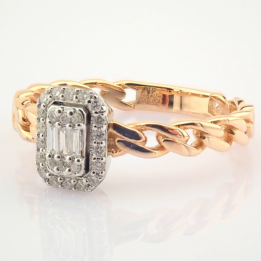 Certificated 14K White and Rose Gold Diamond Ring - Image 6 of 8