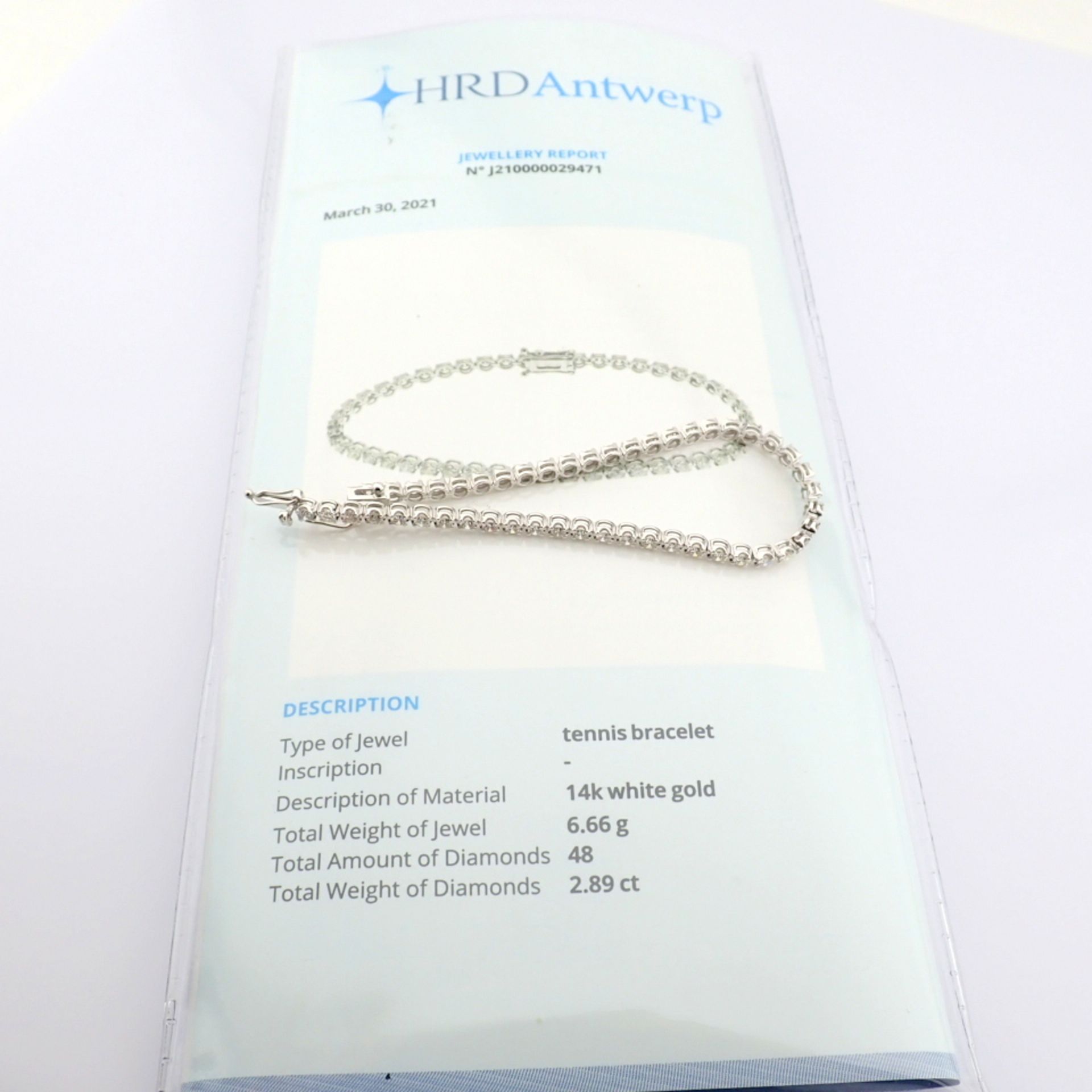 Certificated 14K White Gold Diamond Bracelet - Image 11 of 12